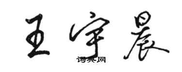 駱恆光王宇晨行書個性簽名怎么寫