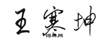 駱恆光王寒坤行書個性簽名怎么寫