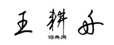 梁錦英王耕舟草書個性簽名怎么寫