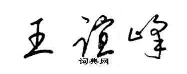 梁錦英王誼峰草書個性簽名怎么寫