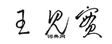 駱恆光王見實草書個性簽名怎么寫