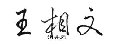 駱恆光王相文行書個性簽名怎么寫