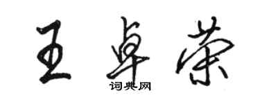駱恆光王卓榮行書個性簽名怎么寫