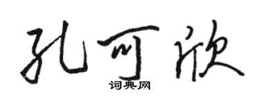 駱恆光孔可欣行書個性簽名怎么寫