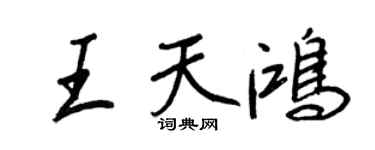 王正良王天鴻行書個性簽名怎么寫