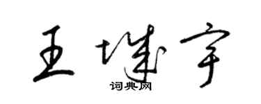 梁錦英王城宇草書個性簽名怎么寫