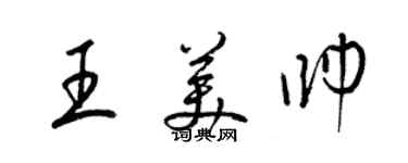 梁錦英王美帥草書個性簽名怎么寫