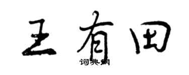 曾慶福王有田行書個性簽名怎么寫