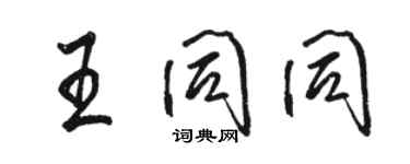 駱恆光王同同行書個性簽名怎么寫