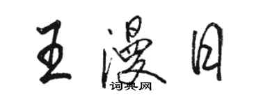 駱恆光王漫日行書個性簽名怎么寫