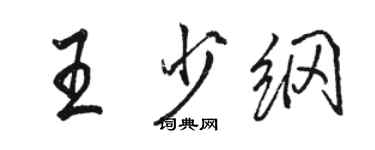 駱恆光王少綱行書個性簽名怎么寫