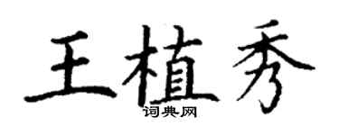 丁謙王植秀楷書個性簽名怎么寫