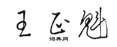 駱恆光王正魁草書個性簽名怎么寫