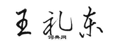 駱恆光王禮東行書個性簽名怎么寫
