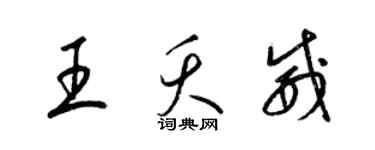 梁錦英王夭威草書個性簽名怎么寫