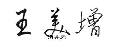 駱恆光王美增行書個性簽名怎么寫