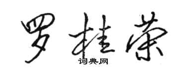 駱恆光羅桂榮行書個性簽名怎么寫