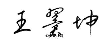 梁錦英王翼坤草書個性簽名怎么寫