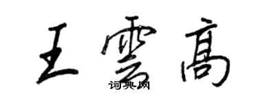 王正良王雲高行書個性簽名怎么寫