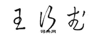 駱恆光王行武草書個性簽名怎么寫