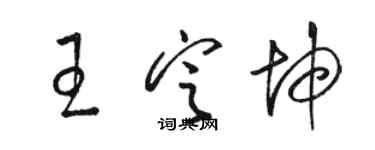 駱恆光王定坤草書個性簽名怎么寫