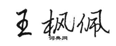 駱恆光王楓佩行書個性簽名怎么寫