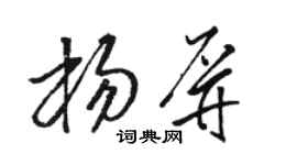 駱恆光楊屏草書個性簽名怎么寫