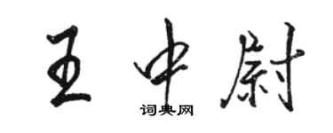 駱恆光王中尉行書個性簽名怎么寫