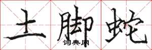 駱恆光土腳蛇楷書怎么寫