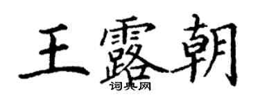 丁謙王露朝楷書個性簽名怎么寫