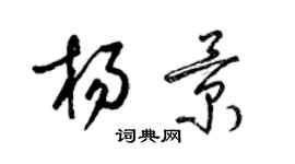 梁錦英楊景草書個性簽名怎么寫