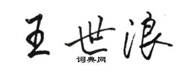 駱恆光王世浪行書個性簽名怎么寫