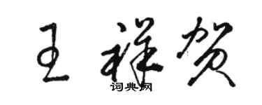 駱恆光王祥賀草書個性簽名怎么寫