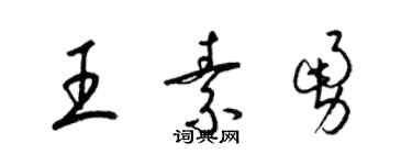 梁錦英王素勇草書個性簽名怎么寫