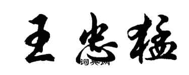 胡問遂王忠猛行書個性簽名怎么寫