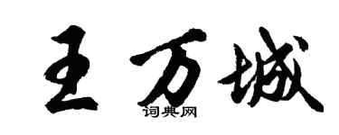 胡問遂王萬城行書個性簽名怎么寫