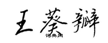 王正良王葵瓣行書個性簽名怎么寫