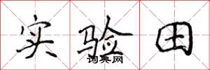 侯登峰實驗田楷書怎么寫