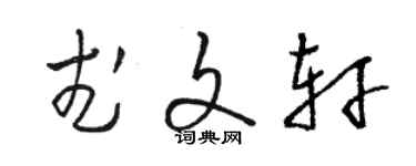 駱恆光武文軒草書個性簽名怎么寫