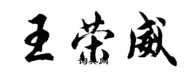 胡問遂王榮威行書個性簽名怎么寫