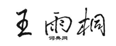 駱恆光王雨桐行書個性簽名怎么寫