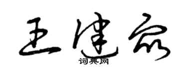 曾慶福王健眾草書個性簽名怎么寫