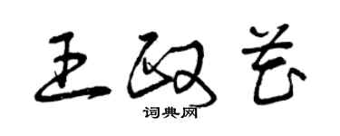 曾慶福王政花草書個性簽名怎么寫