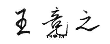 駱恆光王競之行書個性簽名怎么寫