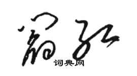 駱恆光閻紅草書個性簽名怎么寫