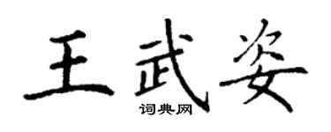 丁謙王武姿楷書個性簽名怎么寫