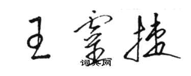 駱恆光王靈捷草書個性簽名怎么寫