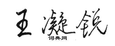 駱恆光王凝銳行書個性簽名怎么寫