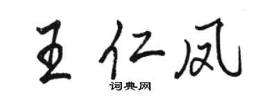 駱恆光王仁鳳行書個性簽名怎么寫
