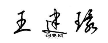 梁錦英王建環草書個性簽名怎么寫